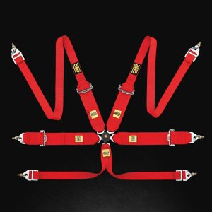 SET CINTURÓN OMP HANS DEPORTIVO ROJO 6 PUNTAS