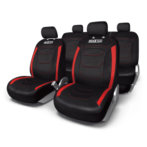 CUBRE ASIENTO SPARCO FRANJAS ROJAS TELA ORIGINAL