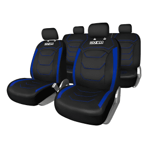 CUBRE ASIENTO SPARCO FRANJAS AZULES TELA ORIGINAL