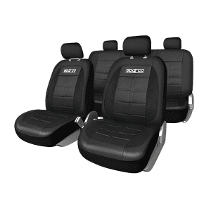 CUBRE ASIENTO SPARCO ECOCUERO FULL BLACK ORIGINAL