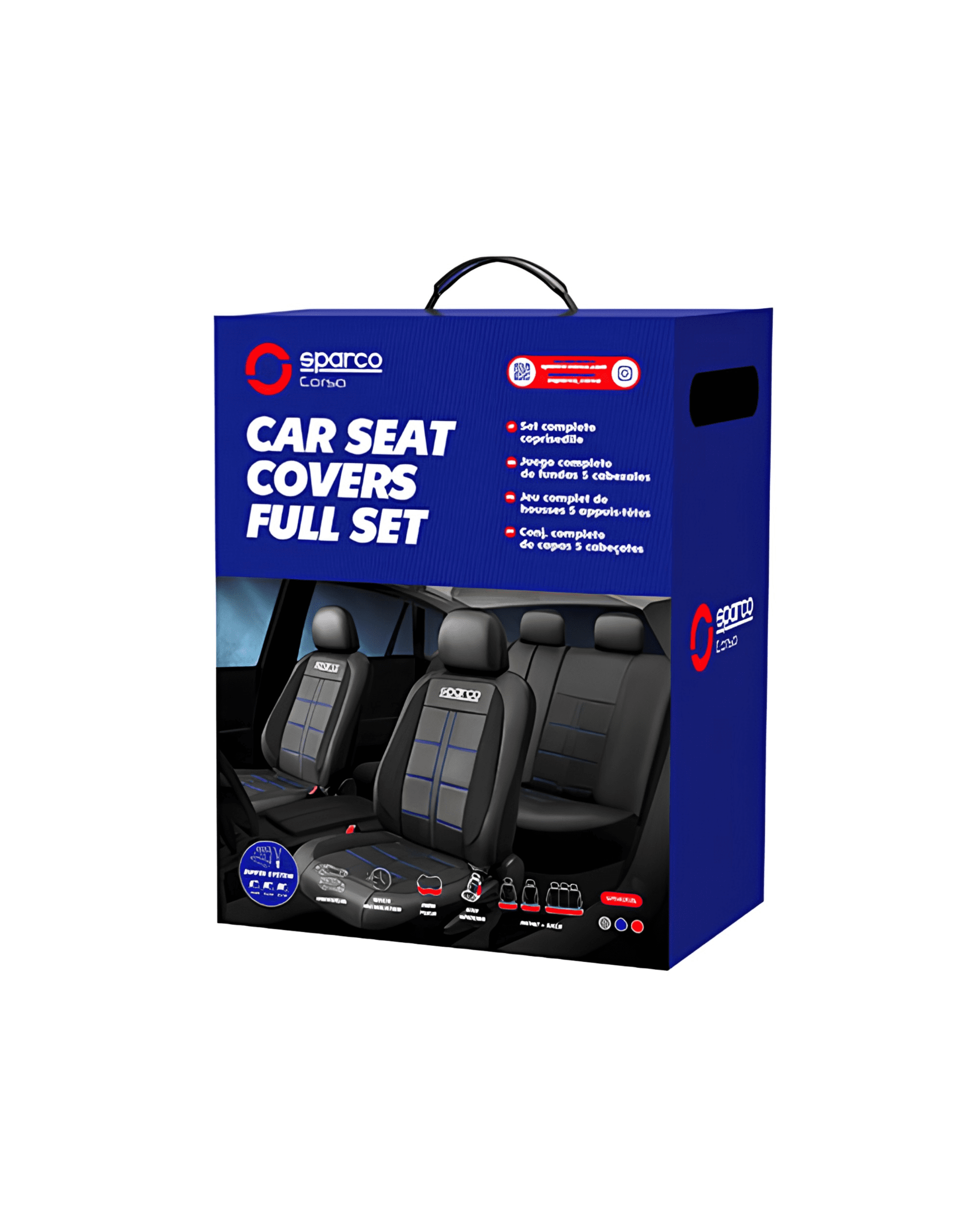CUBRE ASIENTO SPARCO ECOCUERO FULL BLACK ORIGINAL - Imagen 3