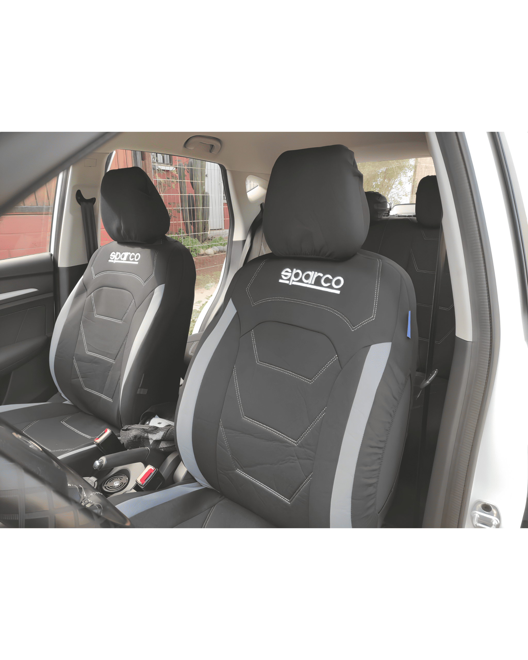 CUBRE ASIENTO SPARCO FRANJAS GRISES TELA ORIGINAL - Imagen 3