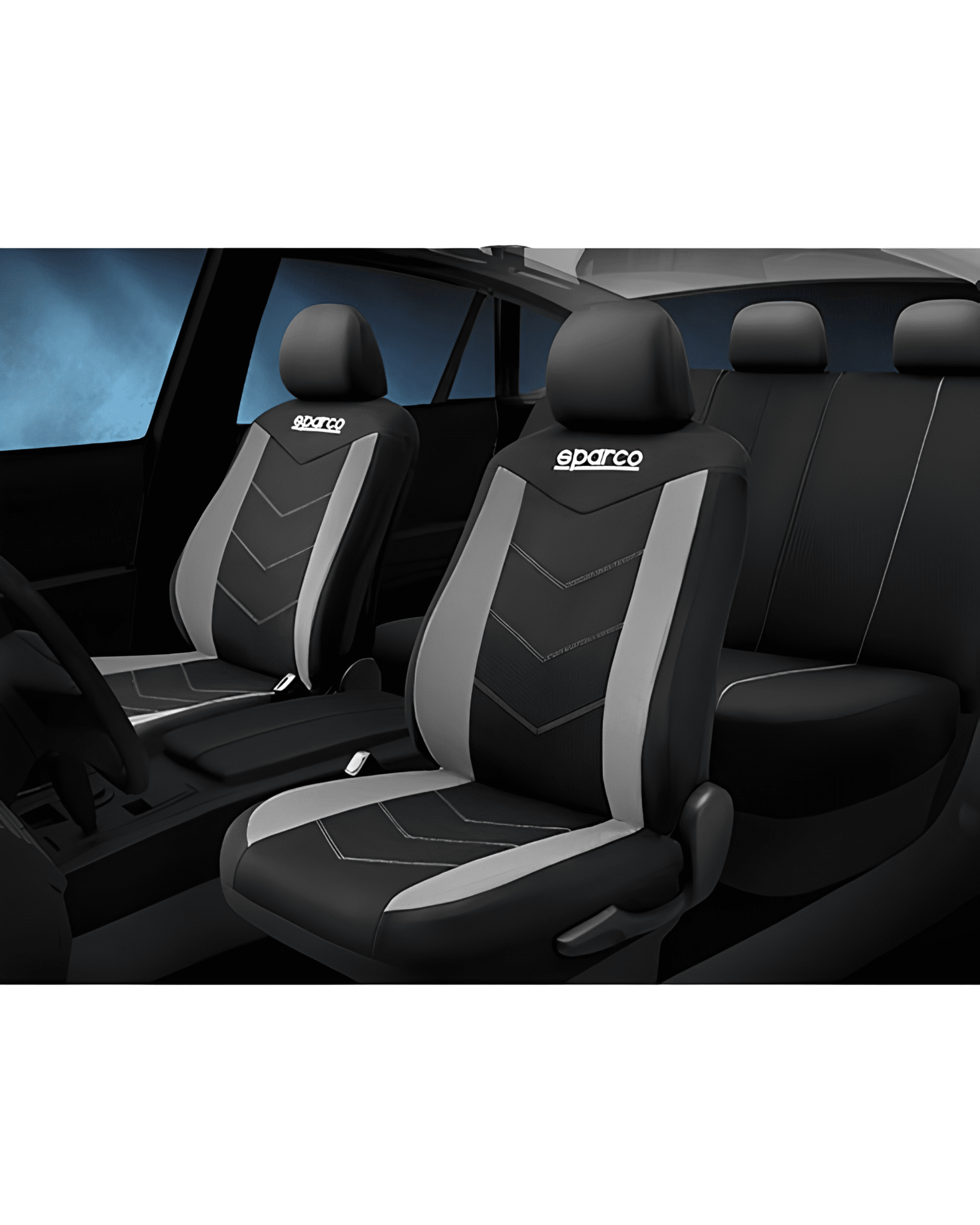 CUBRE ASIENTO SPARCO BORDE GRIS TELA ORIGINAL - Imagen 2