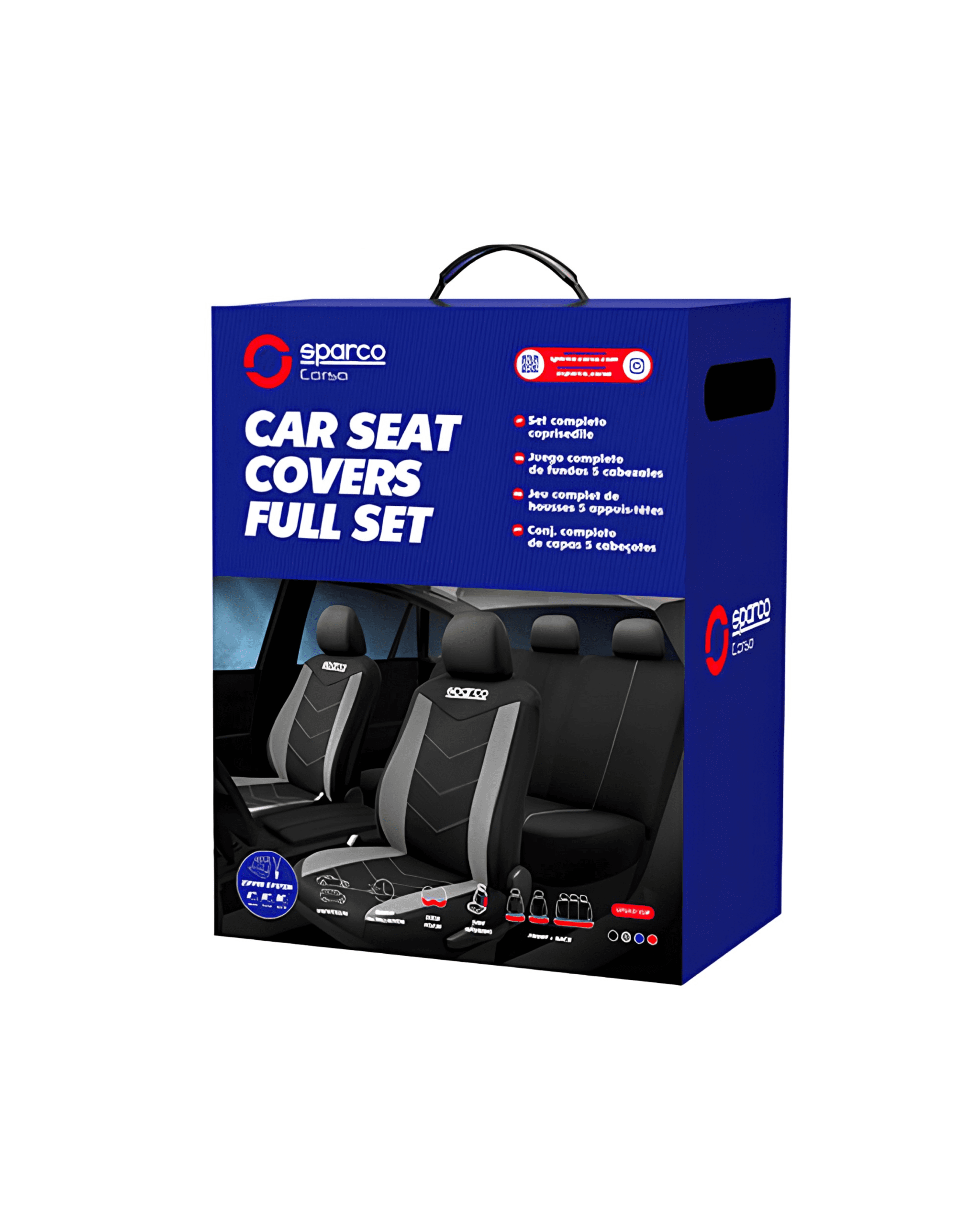 CUBRE ASIENTO SPARCO BORDE GRIS TELA ORIGINAL - Imagen 3