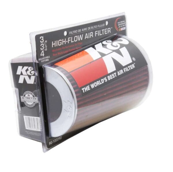 FILTRO DE AIRE K&N ORIGINAL LARGO  3″, 3,5″ y 4" RG-1002RD