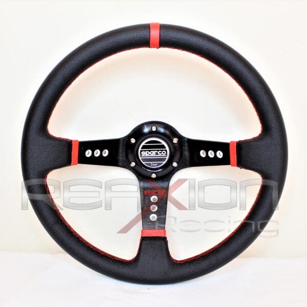 Volante Sparco cóncavo línea roja