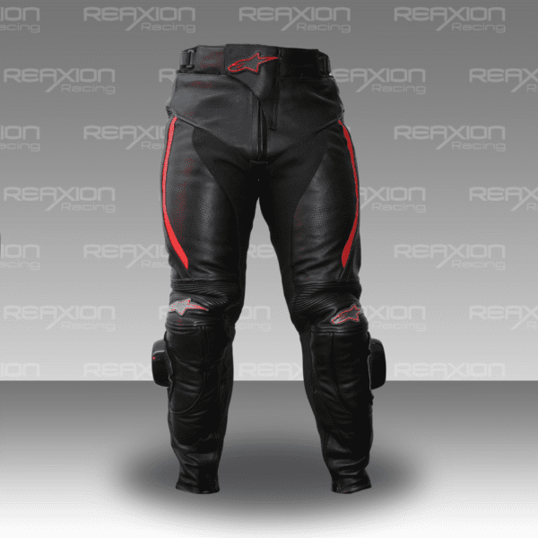 Pantalones Logo Rojo de Cuero Para Moto - Imagen 2