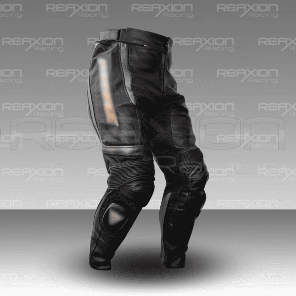 Pantalones De Cuero para Moto Negro/Dorado