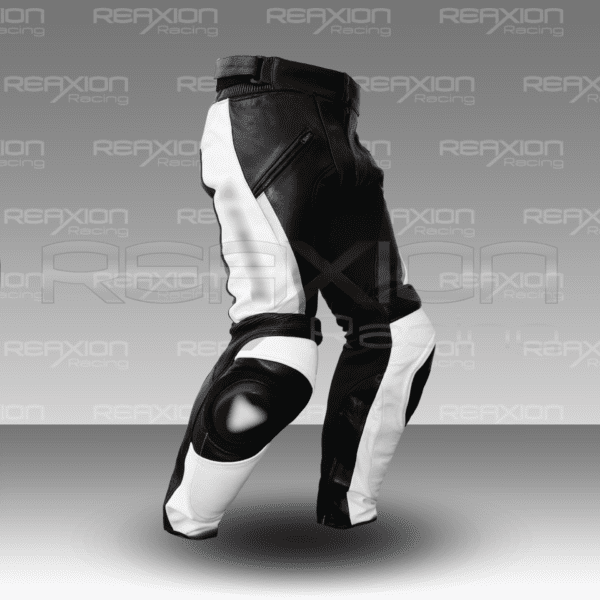 Pantalones de Cuero Negro/Blanco