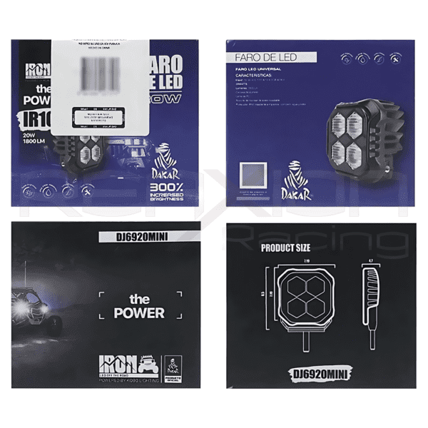 Faro Led IR100 Dakar Linea Premium Aluminio 20w - Imagen 8