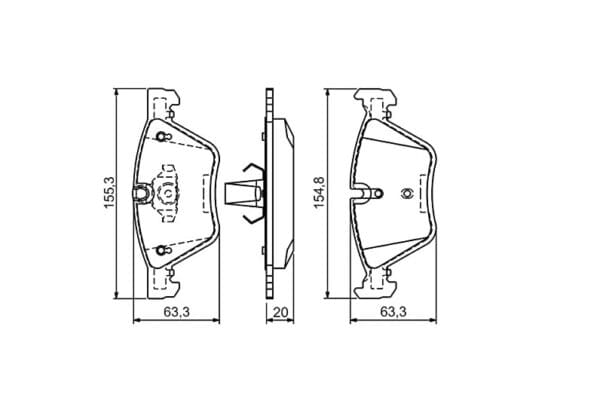 PASTILLAS FRENO DELANTERAS BMW 5 (E60/E61) BOSCH BP1028 - Imagen 3