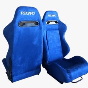 Par Butacas Italy Gamuza Azul Logo Grande