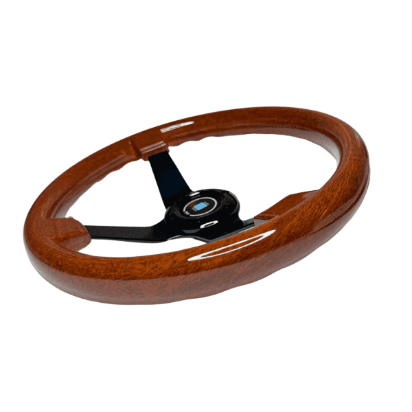 Volante Nardi Semi Cóncavo Estilo Palo Rosa - Imagen 2