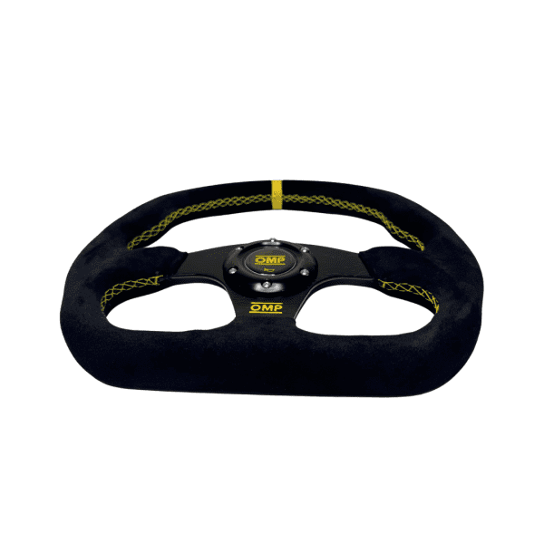 Volante OMP Tipo F1 Plano Gamuza Cost. Amarillas - Imagen 2