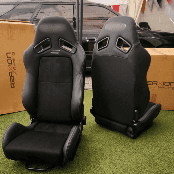 PAR BUTACAS RECLINABLES SR-7 CUERO / GAMUZA