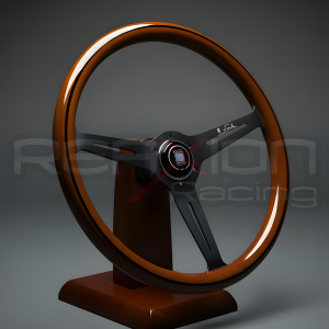 Volante Nardi Plano Madera Nogal Real Centro Negro