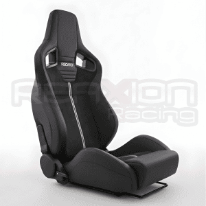 PAR BUTACAS RECLINABLES ADVANCE CUERO / GAMUZA LINEA BLANCA