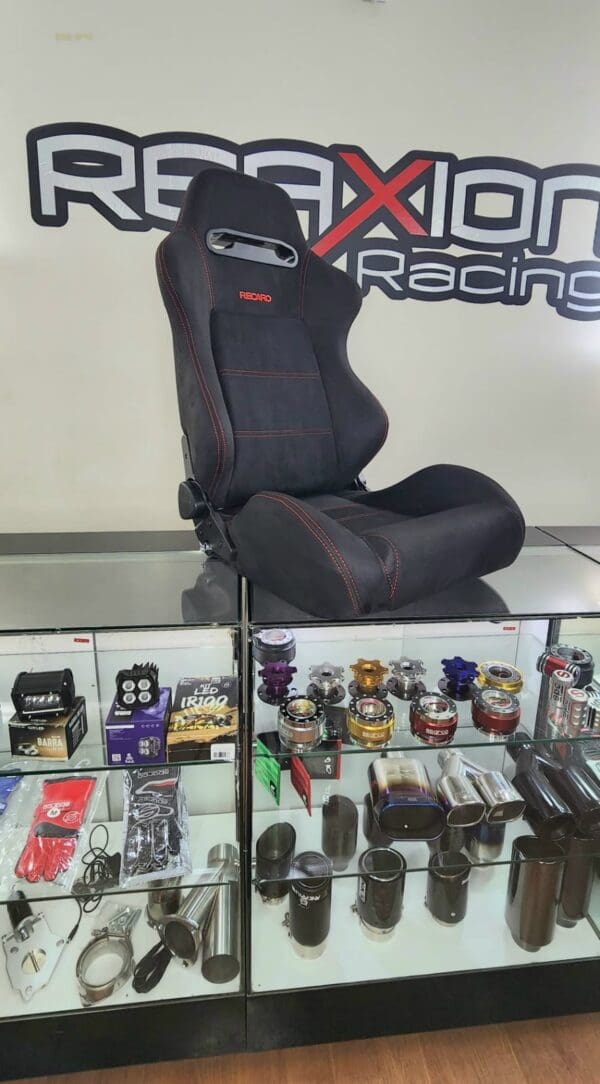 Par Butacas Recaro Italy Gamuza Negra Logo Pequeño Reclinable - Imagen 2