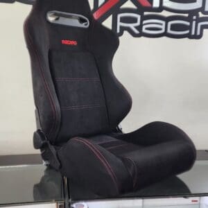 Par Butacas Recaro Italy Gamuza Negra Logo Pequeño Reclinable