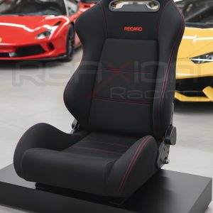 Butaca RECARO SR-4 TYPE-R Gamuza Negra Logo y Costuras Rojas