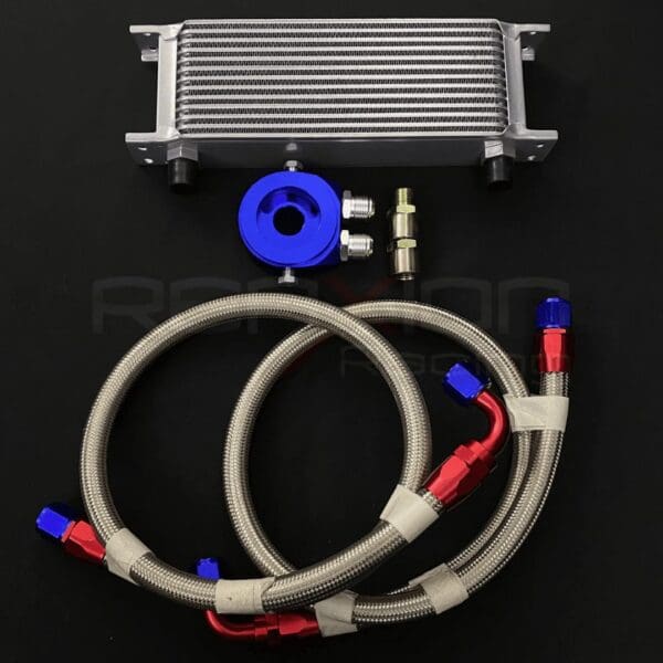 KIT ENFRIADOR DE ACEITE COMPACTO AN10 15 CELDAS MANGUERAS ACERADAS