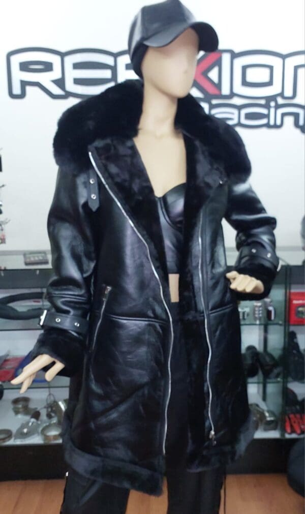 Chaqueta aviadora larga full forrada,  tallas S, M, L ,XL