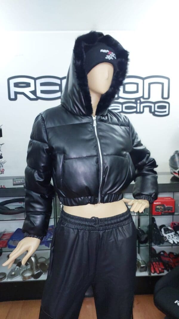 Chaqueta Puffa con gorro y bolsillos - Imagen 3