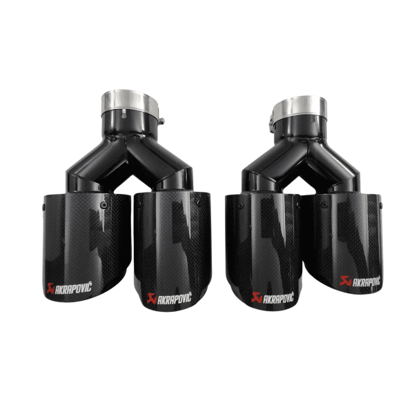 Cola De Escape Akrapovič Doble Carbono Brillante IN 2.5″ EX 3.75″ C/U - Imagen 4