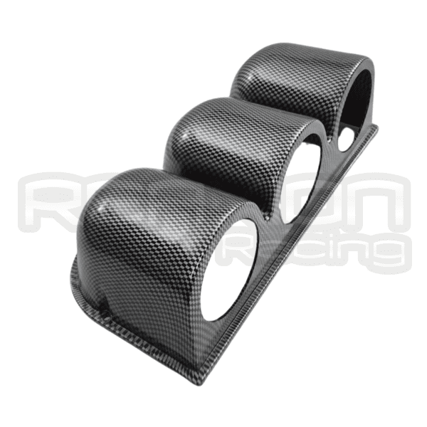 POD TRIPLE PORTA RELOJ 52MM TIPO FIBRA DE CARBONO  CORTO