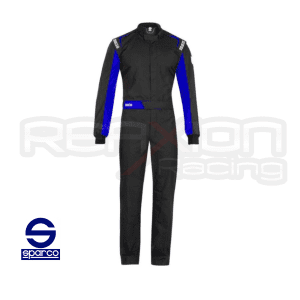 Buzo / Traje Piloto Original Sparco ONE Ignífugo Negro/Azul Talla M, L y XL