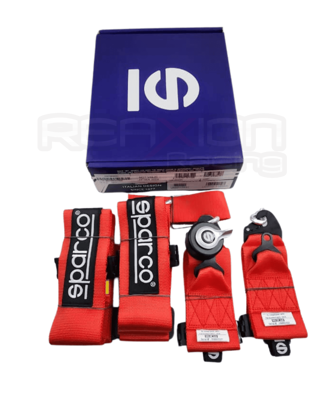 CINTURON FIA SPARCO 5 PUNTAS ROJO