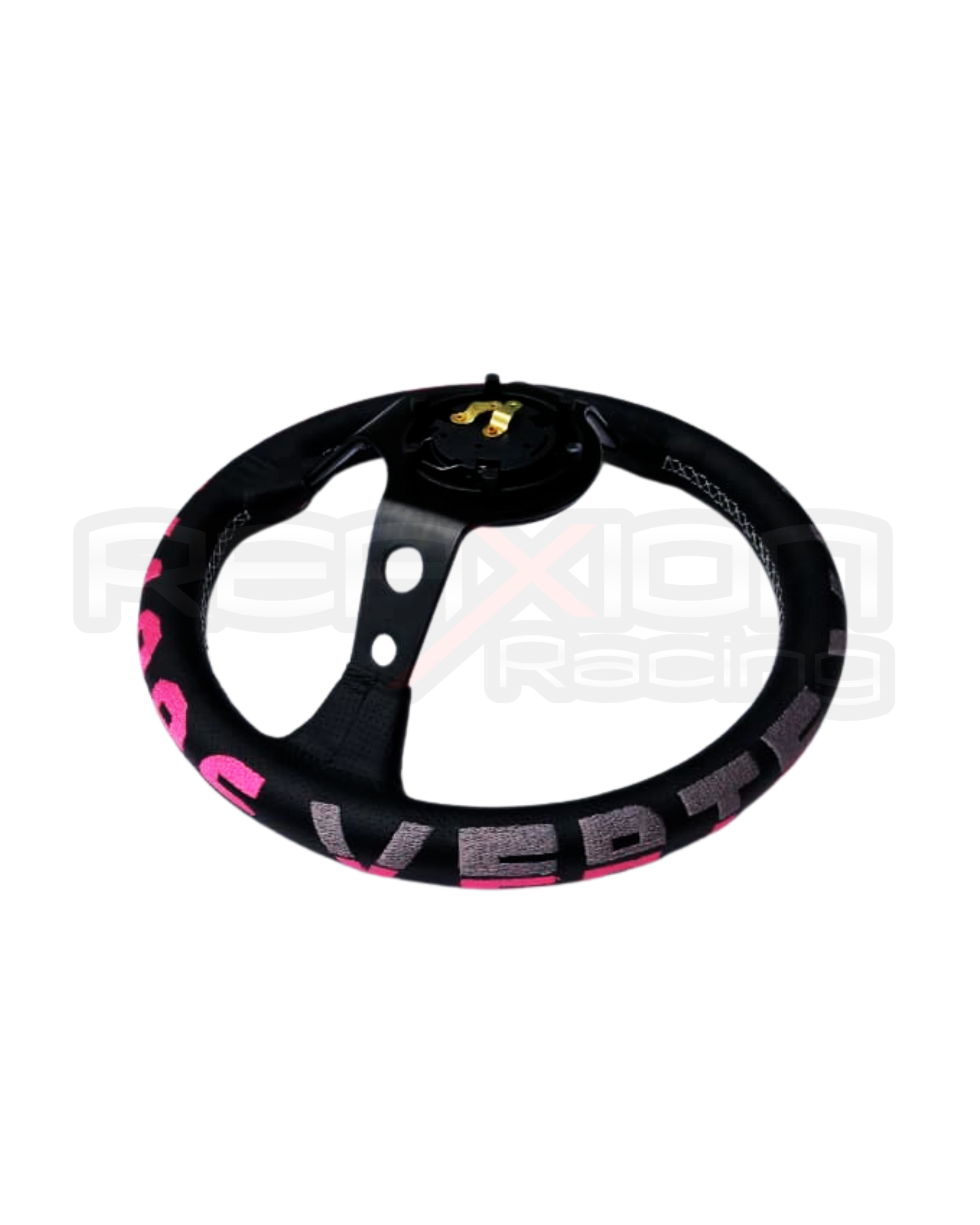 Volante Vertex Cuero Cóncavo Negro - Rosado - Imagen 4