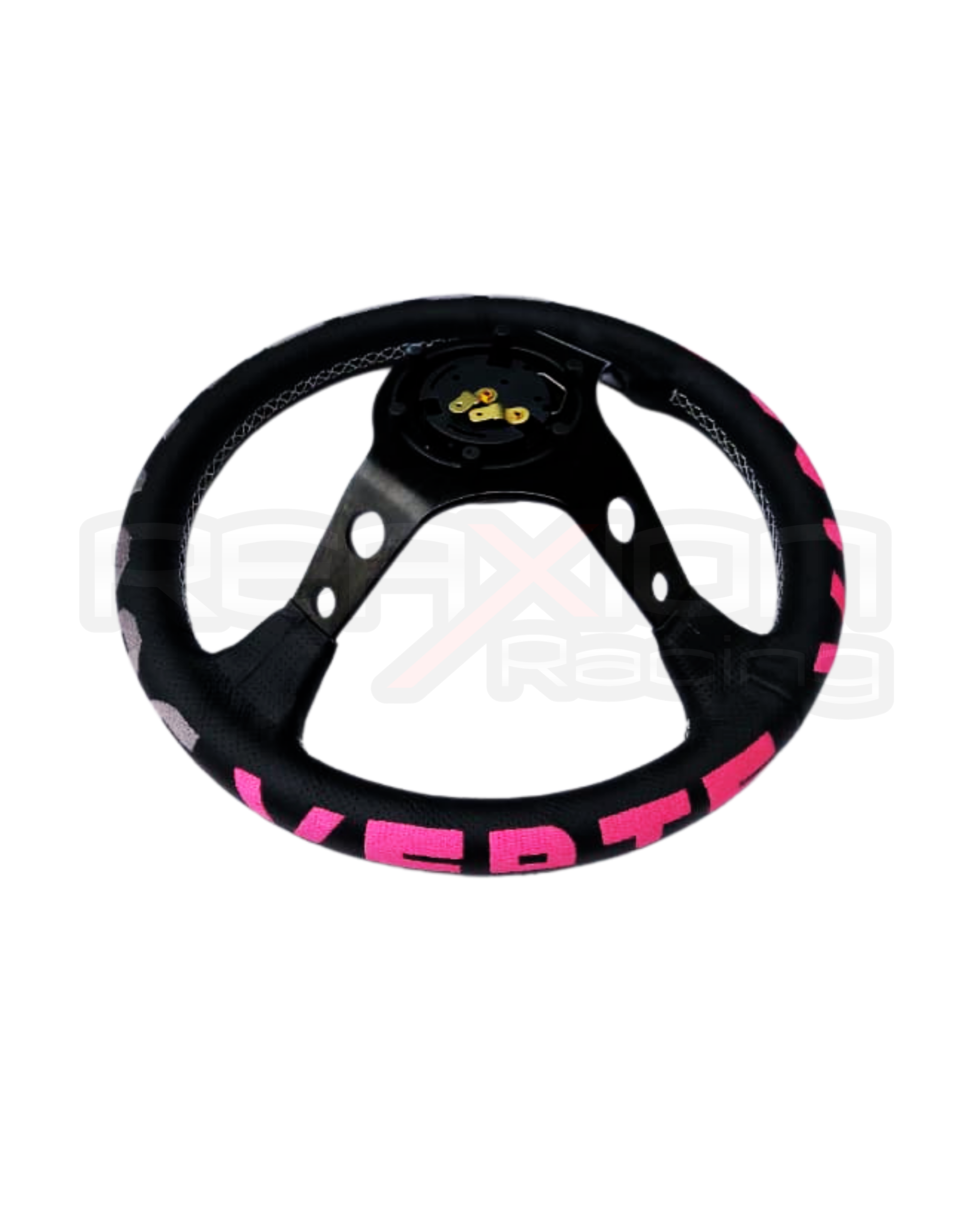 Volante Vertex Cuero Cóncavo Negro - Rosado - Imagen 3