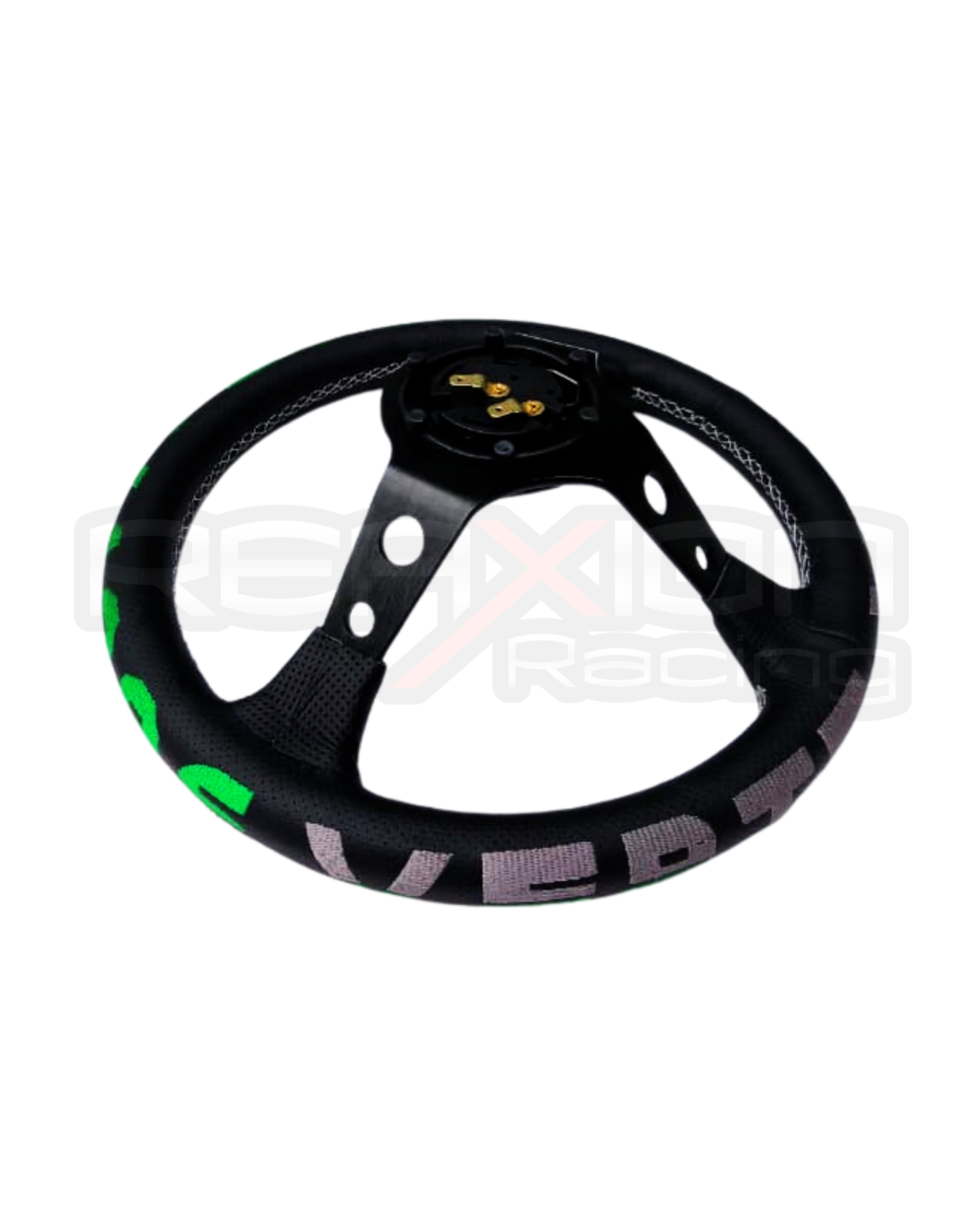 Volante Vertex Cuero Cóncavo Negro - Verde - Imagen 4