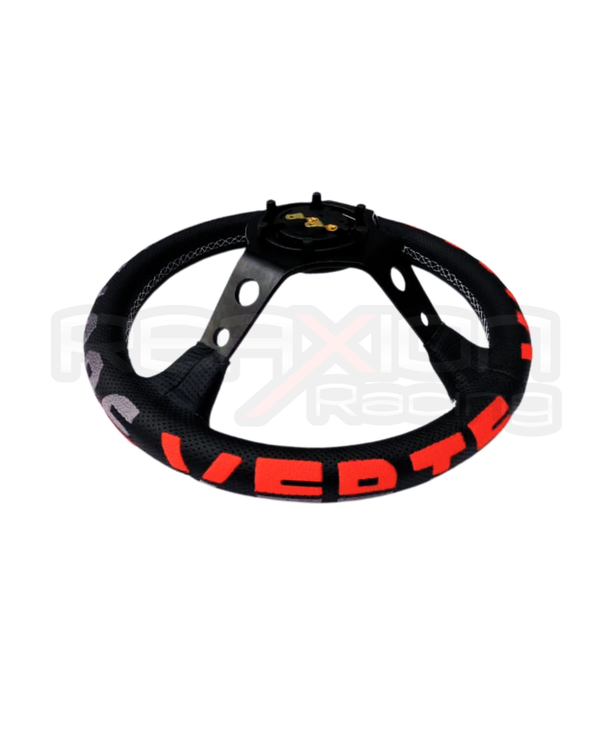 Volante Vertex Cuero Cóncavo Negro - Rojo - Imagen 3