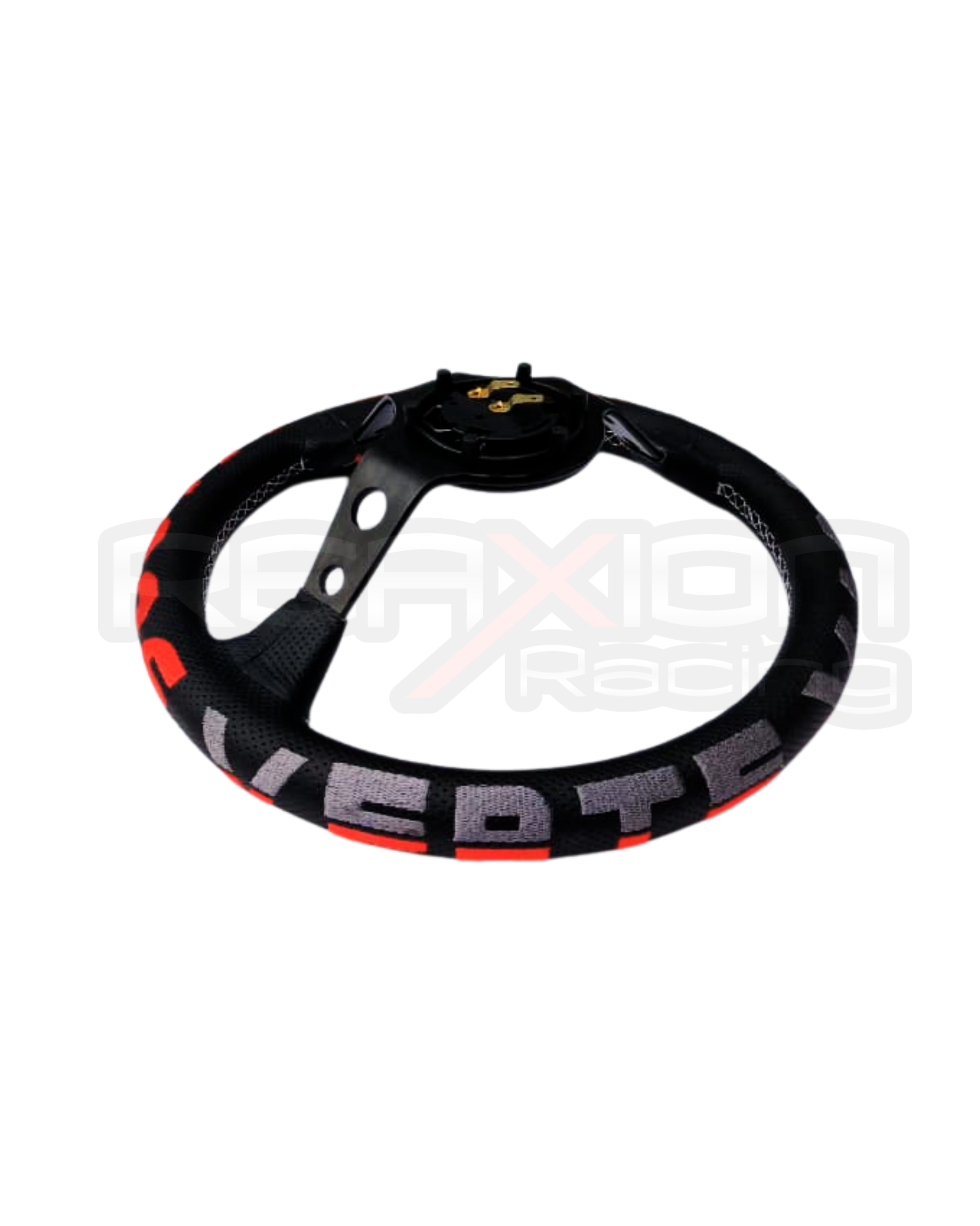 Volante Vertex Cuero Cóncavo Negro - Rojo - Imagen 4